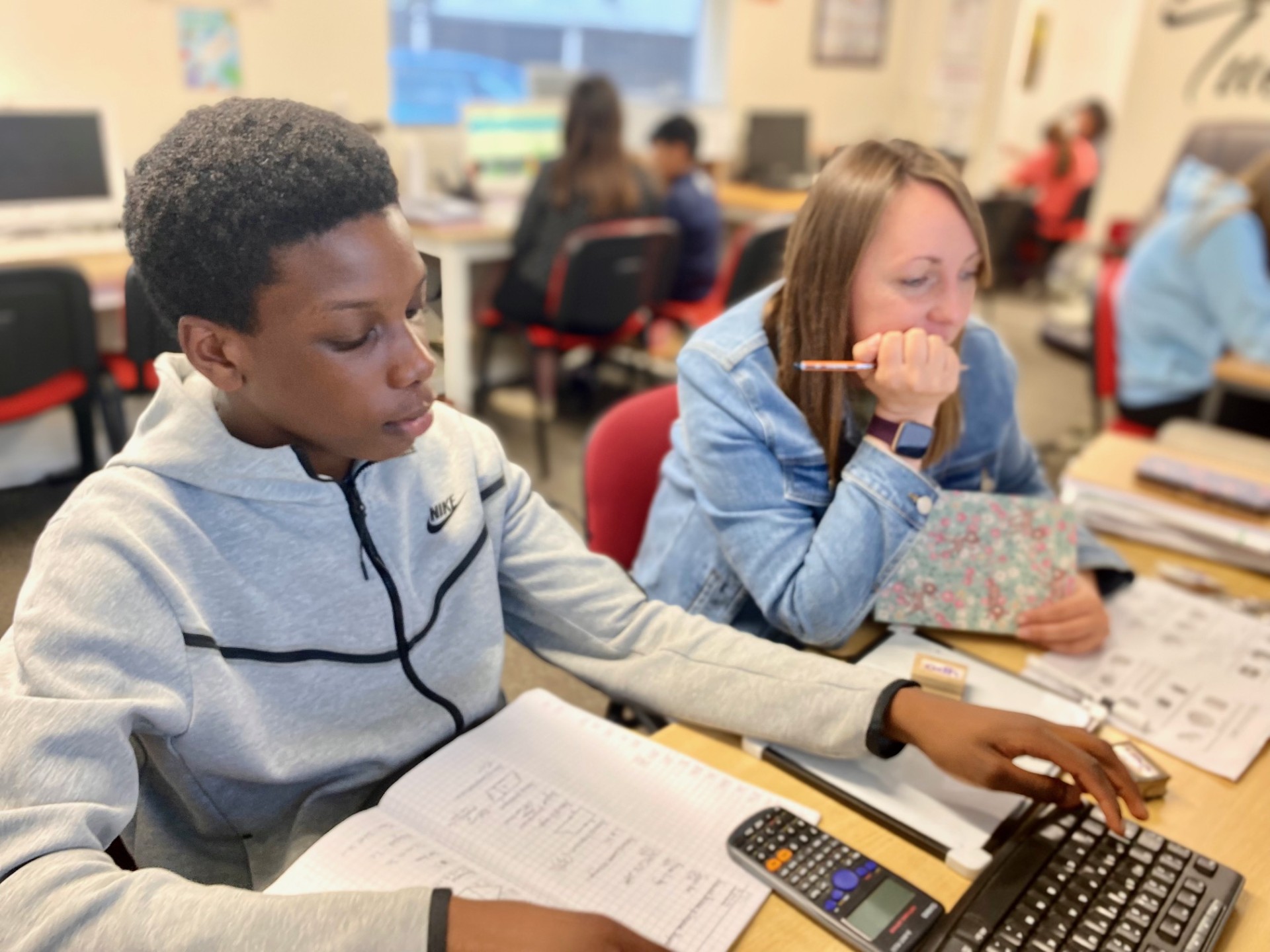 Student showing improved results on a test